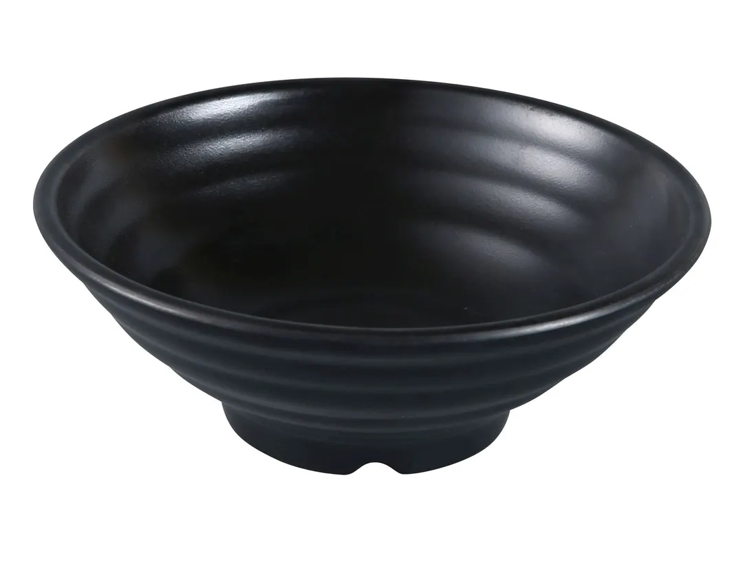 Yanco BP-3018 - 32 oz Black Pearl Melamine Bowl, 8"x3" Asian Style, Matte, 1 Qt - Dozen