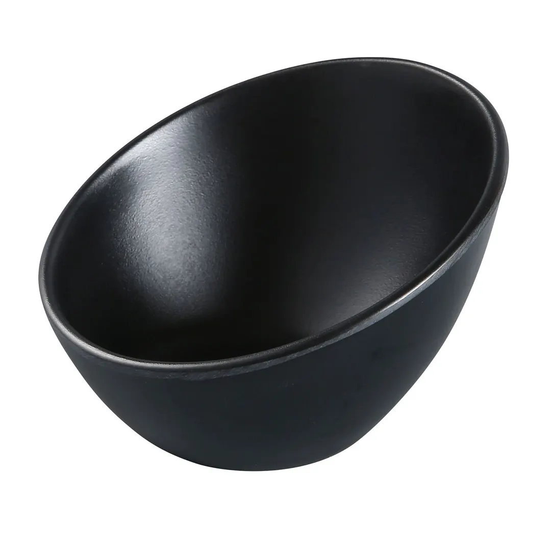Yanco BP-3105 Black Pearl Sheer 5" Bowl, 5 Oz (0‑¼ Qt), Tapered Asian, Matting, Melamine - Dozen