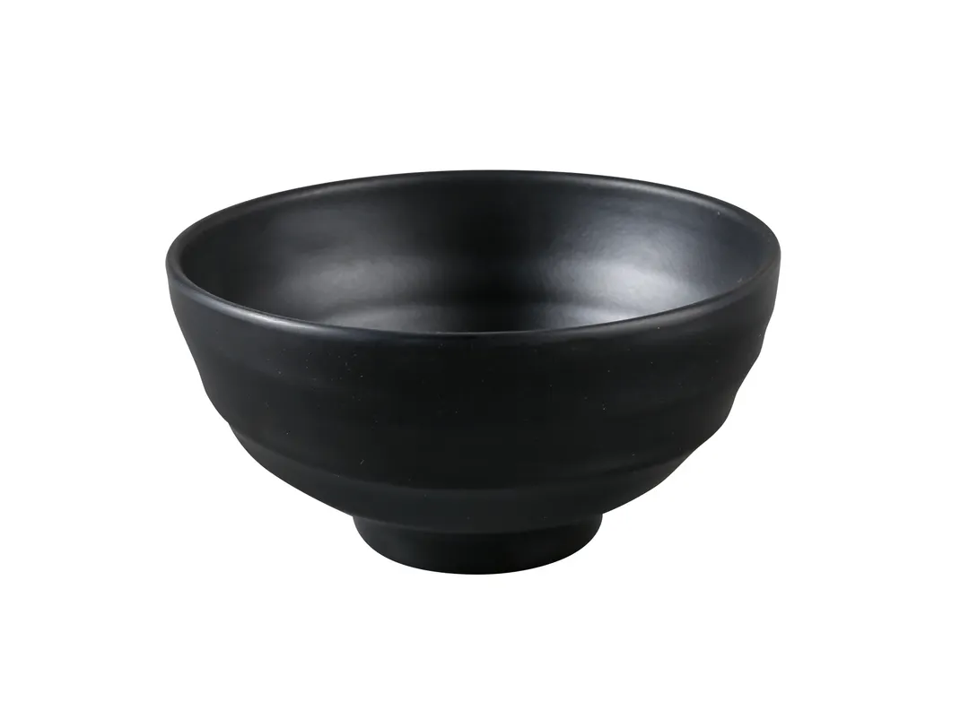 Yanco BP-4005 Black Pearl Round Bowl, 15 oz 5.5" Diameter, Matte Melamine, Break-Resistant - Dozen