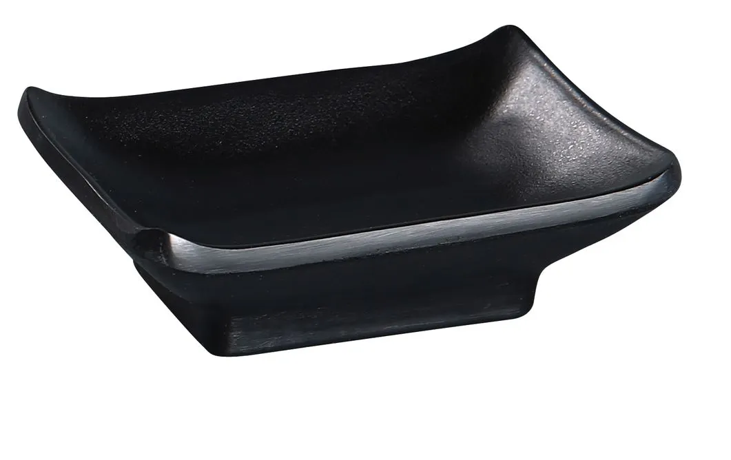 Yanco BP-4046 Black Sauce Bowl, 2.5 Oz (¼ Qt), 3-3/4" L x 2-1/2" W Melamine, Asian Style - Dozen