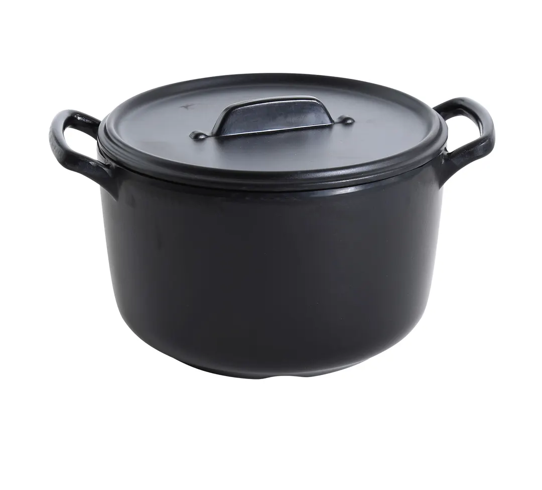 Yanco BP-4107 - Black Pearl Melamine Bowl, 7" Dia x 5-1/2" H, 2 Qt, Handles & Lid - Dozen