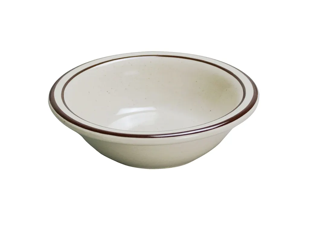 Yanco BR-11 - Brown Speckled Ceramic Fruit Bowl, 4.5 oz, Round 4.5", Dishwasher Safe - Dozen