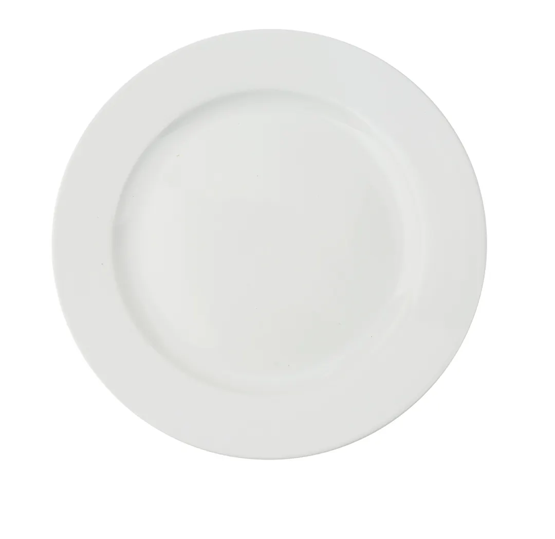 Yanco CA-107 Round Dinner Plate, 7½" Dia x ¾" H, White Porcelain, Rolled, Medium Rim - Dozen