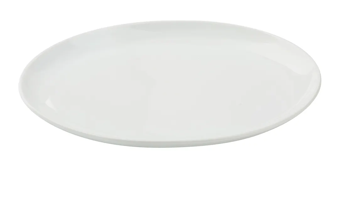Yanco CA-312 Porcelain Platter, 8" W X 12" D X 1-1/4" H, White, Coupe Rim, Microwave Safe - Dozen