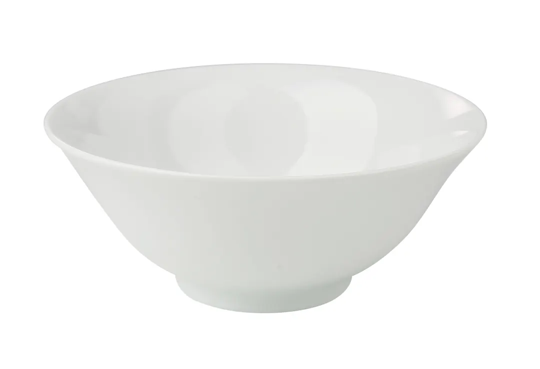 Yanco CA-407 - Cambria Ramen Bowl, 7.5" Diameter, 30 Oz, Round White Porcelain, 1 Dozen