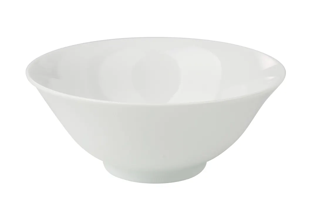 Yanco CA-409 - Cambria Ramen Bowl, 8-1/2" Dia, 45 oz, Porcelain Aluminum, White, Safe - Dozen