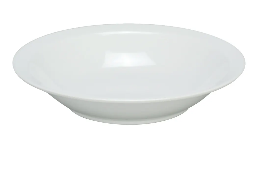 Yanco CAT-4014 - 14" x 2-1/4" Round Melamine Bowl, 3 Qt (108 oz) White, Rimmed, Dishwasher Safe