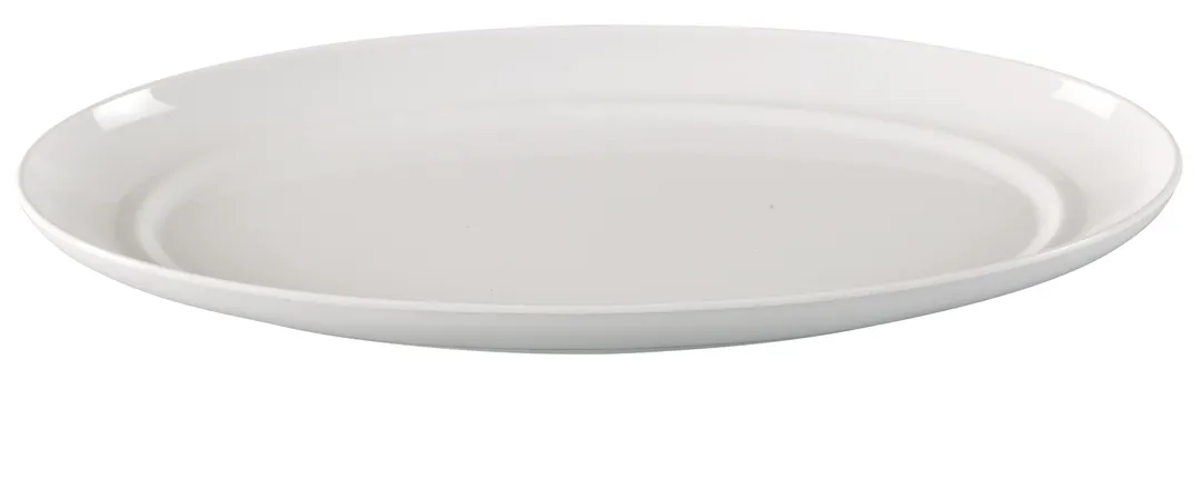 Yanco CAT-5016 Oval Melamine Serving Platter, 16" x 7½" White, Deep, Dishwasher Safe