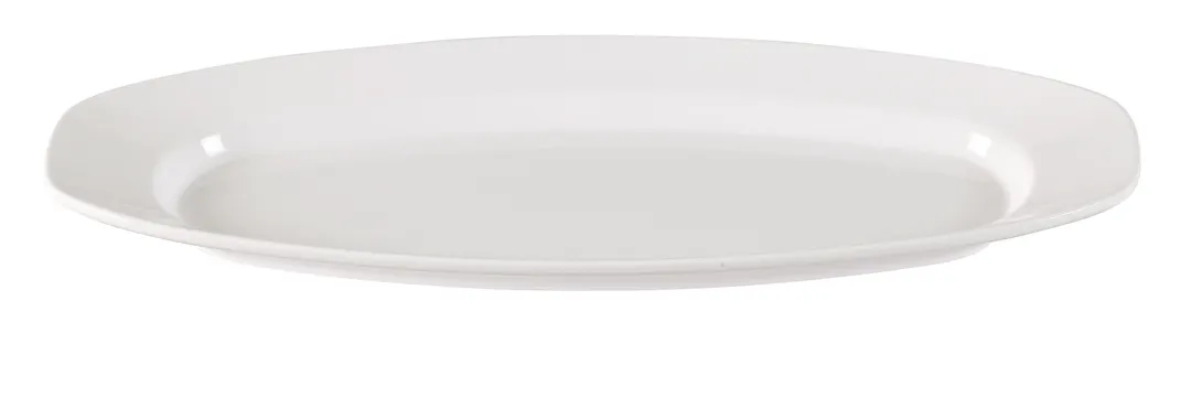 Yanco CAT-5022 - 22" Oblong White Melamine Serving Platter, Dishwasher Safe, Catering Use