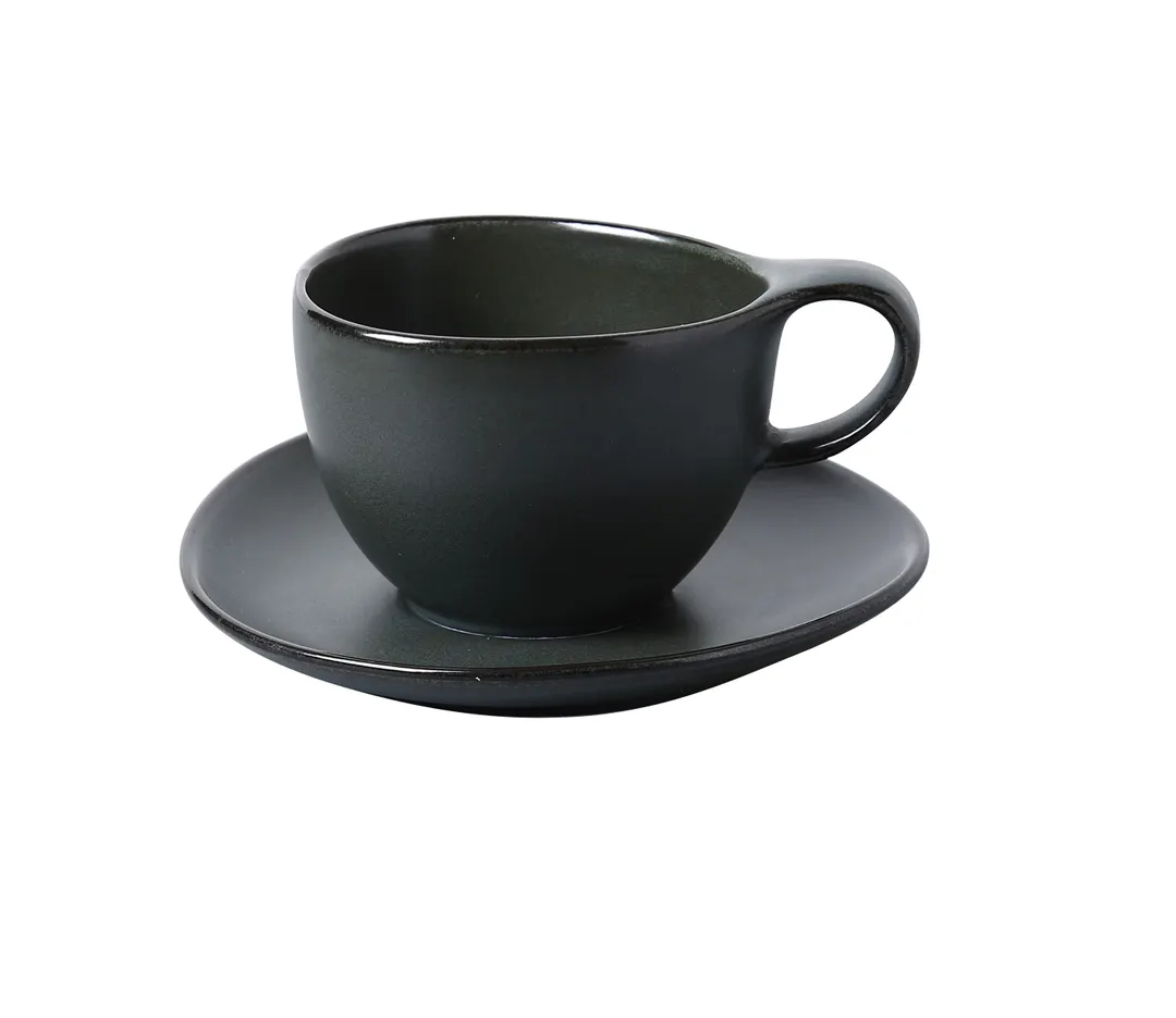 Yanco CH-002 - 6¼" Dark Green Porcelain Saucer Dishwasher/Oven/Microwave Safe, 3/4" Height - Dozen