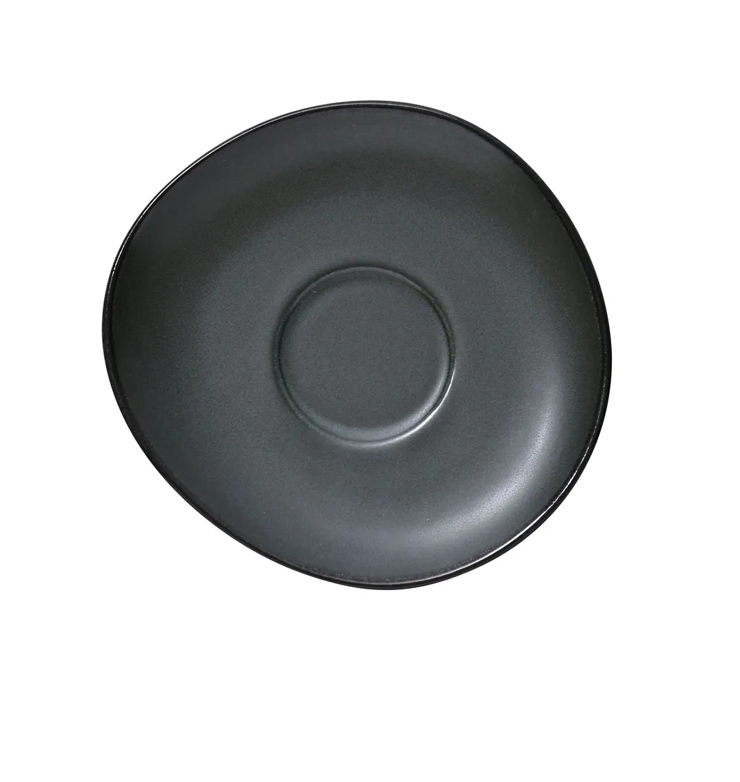 Yanco CH-002 - 6¼" Dark Green Porcelain Saucer Dishwasher/Oven/Microwave Safe, 3/4" Height - Dozen