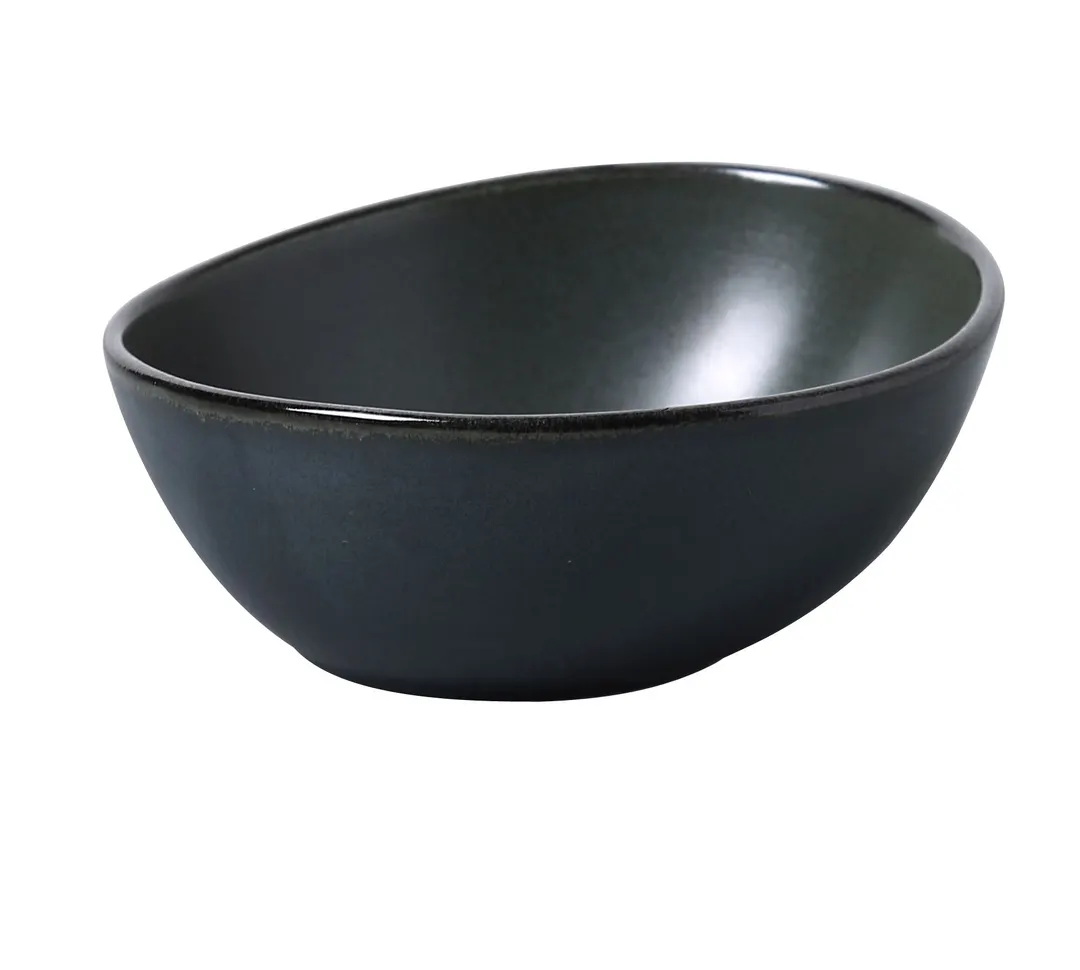 Yanco CH-405 - 8 Ounce Dark Green Round Porcelain Soup Bowl, 5" Diameter, Microwave Safe - Dozen