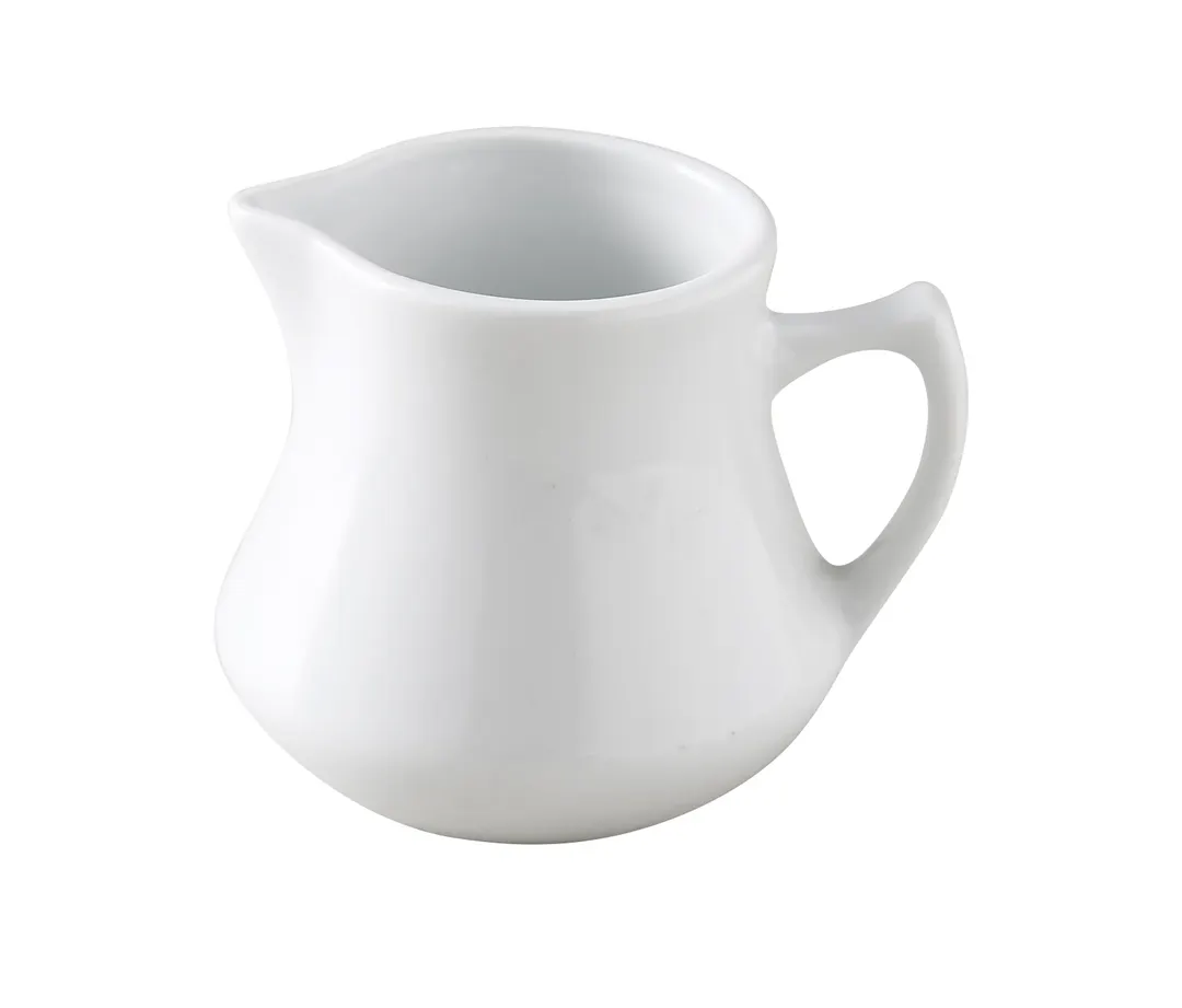 Yanco CM-4 Creamer Pitcher, 4-5 oz, 2-1/2" Dia x 3-1/4" H Porcelain White with Handle - Dozen