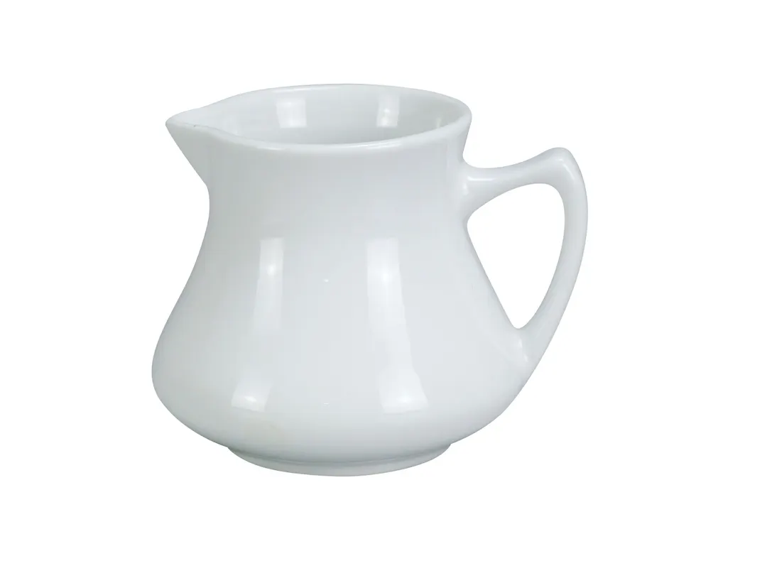 Yanco CM-6 Creamer Pitcher, 6-8 oz Porcelain, 3" Dia x 3-1/2" H, Handle, Dishwasher Safe - Dozen