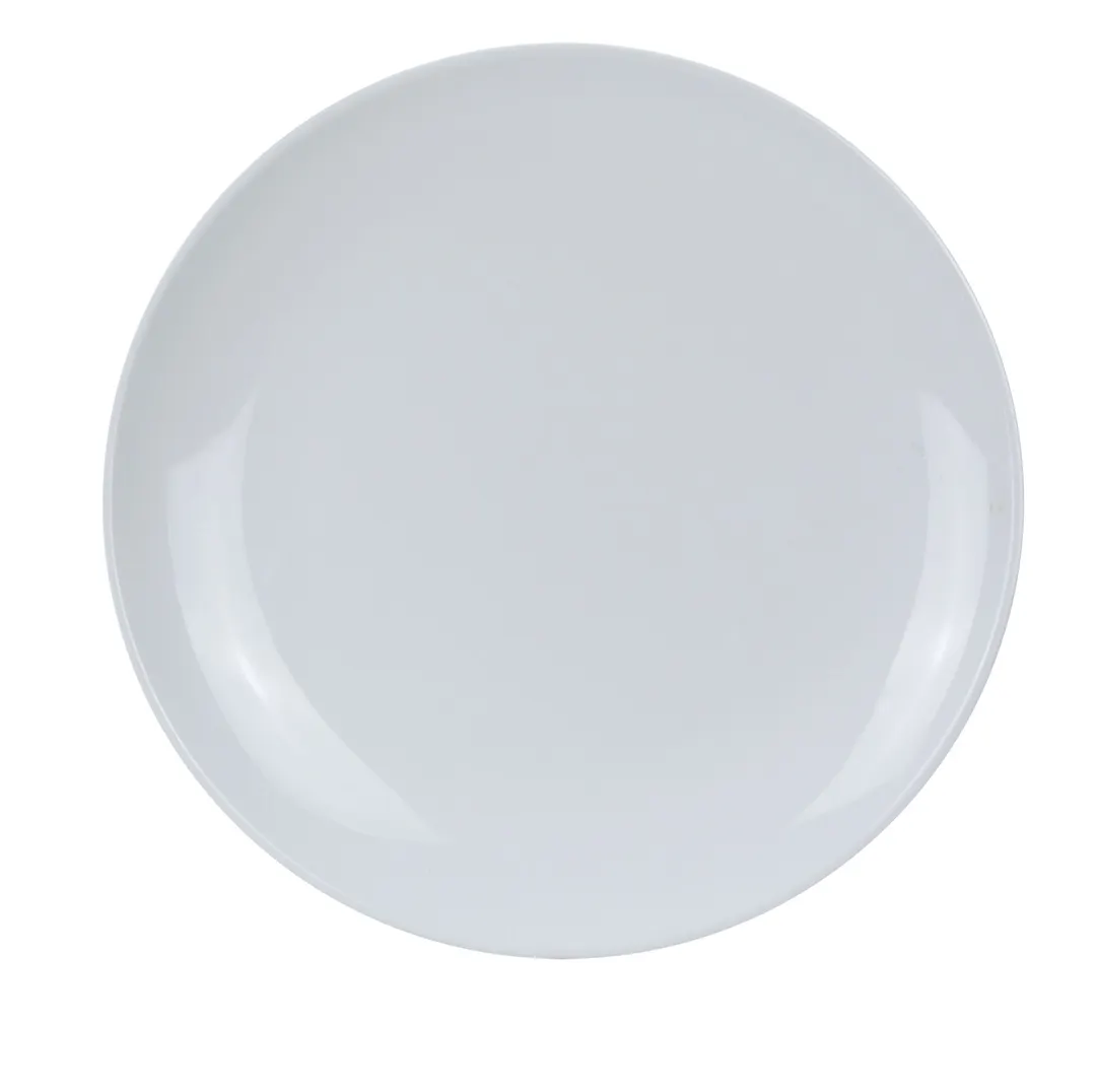 Yanco CO-109 - 9" Round Coupe Plate, White Melamine, Extra Heavy Duty, Dishwasher Safe - Dozen
