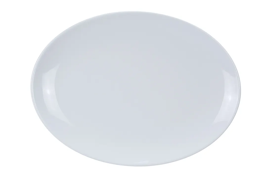 Yanco CO-216 - 16" x 12" Oval Melamine Platter, White, Extra Heavy‑Duty, Dishwasher Safe - Dozen