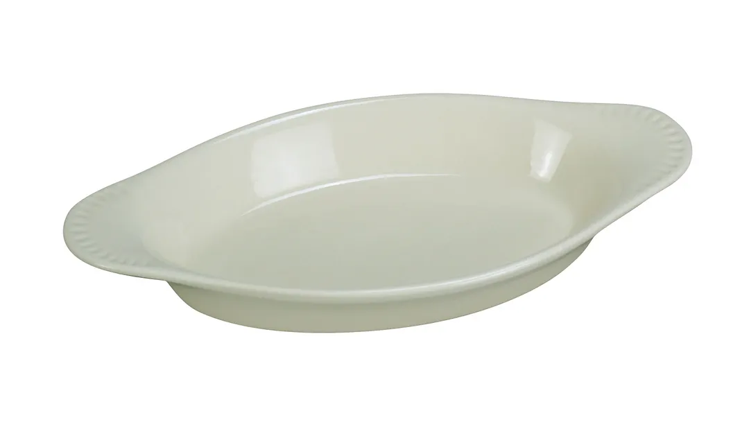 Yanco CO-8-W Rarebit Porcelain Dish, 8‑Oz, 8‑1/2" L x 4‑1/4" W x 1‑1/8" H, Dishwasher Safe - Dozen