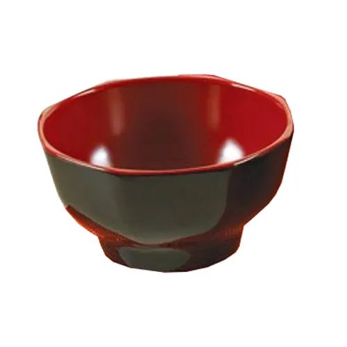 Yanco CR-3006 Two-Tone 10 oz Bowl, 4-5/8" Dia × 2-1/4" H, Black/Red Melamine - Dozen