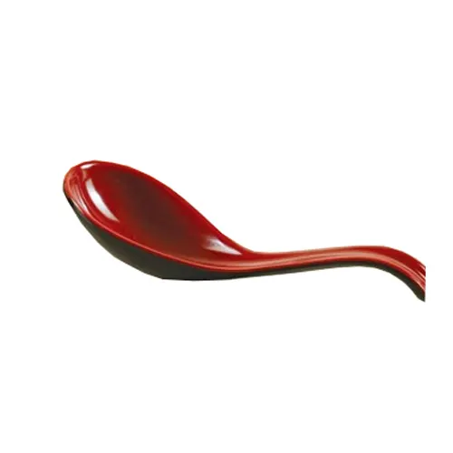 Yanco CR-7002 Two-Tone Soup Spoon 6-1/2" L x 2-1/4" W Melamine Black/Red Dishwasher Safe - Dozen