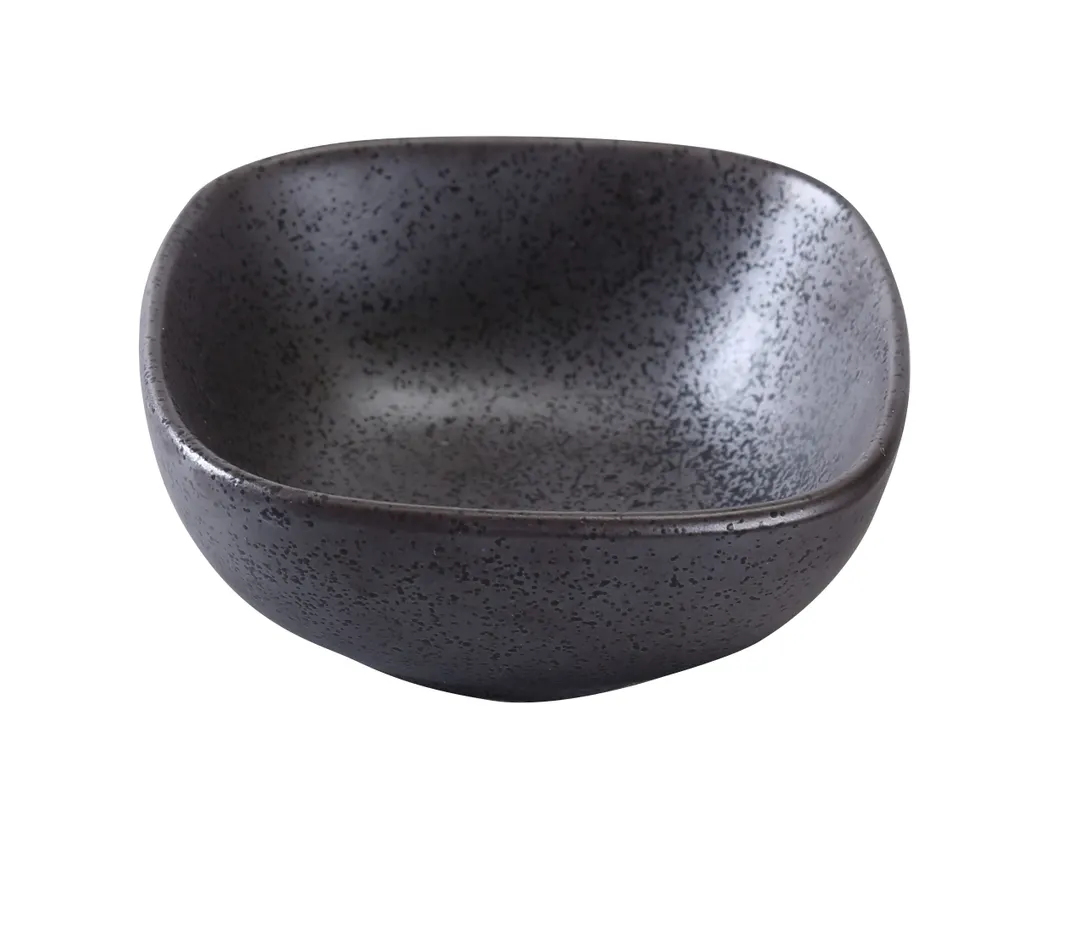 Yanco DB-3003 - 6 oz Square Porcelain Bowl, 4" x 4" x 1-3/4" Dark Bronze, Dishwasher Safe - Dozen