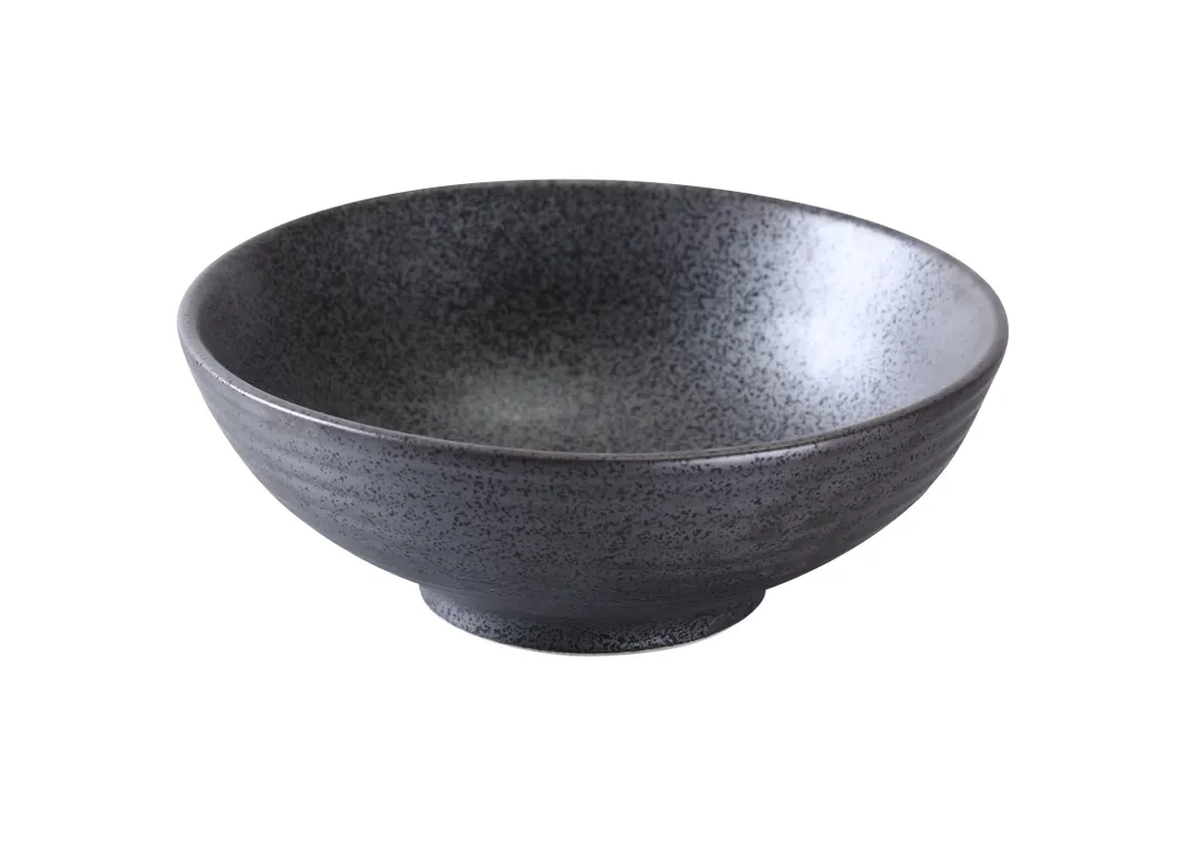 Yanco DB-3007 Diamond Black 24‑Oz Soup Bowl, 6‑3/4" Diameter, Round Porcelain Dark Bronze - Dozen