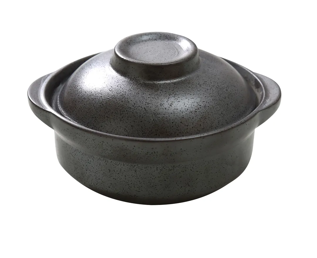 Yanco DB-4107 - Black Porcelain Bowl 20 Oz (6‑1/2" Dia × 2‑1/2" H) With Lid, Microwave Safe - Dozen