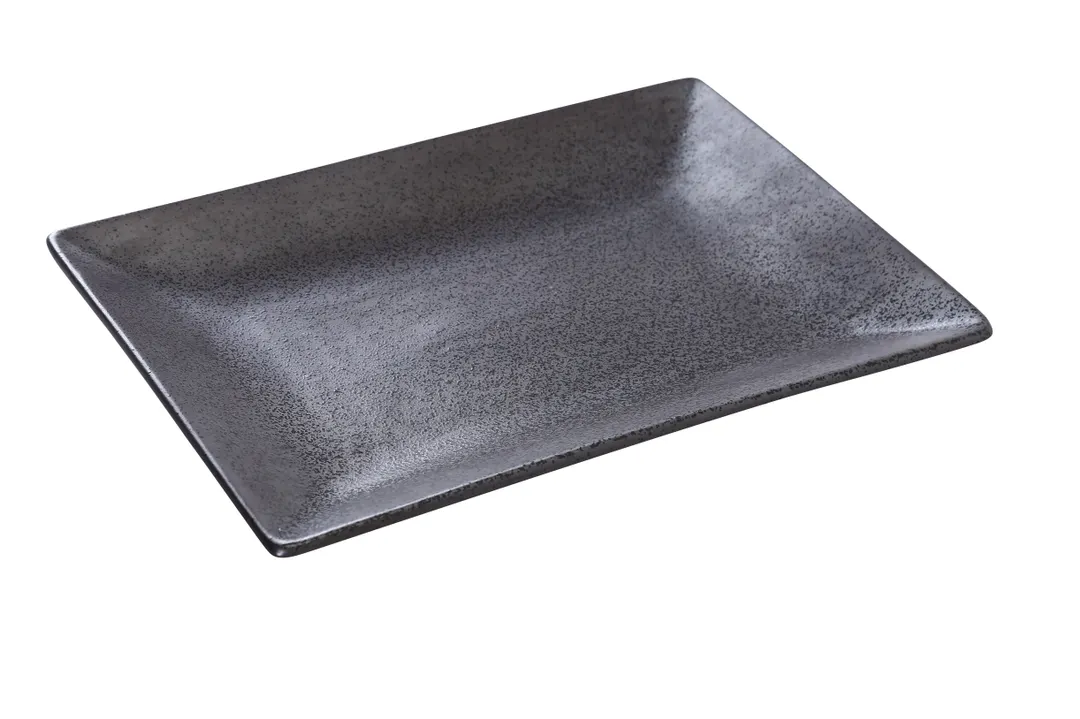 Yanco DB-412 Black Plate, 12" x 8-1/2" x 1-1/2", Porcelain Bronze, Dishwasher/Oven/MW Safe - Dozen