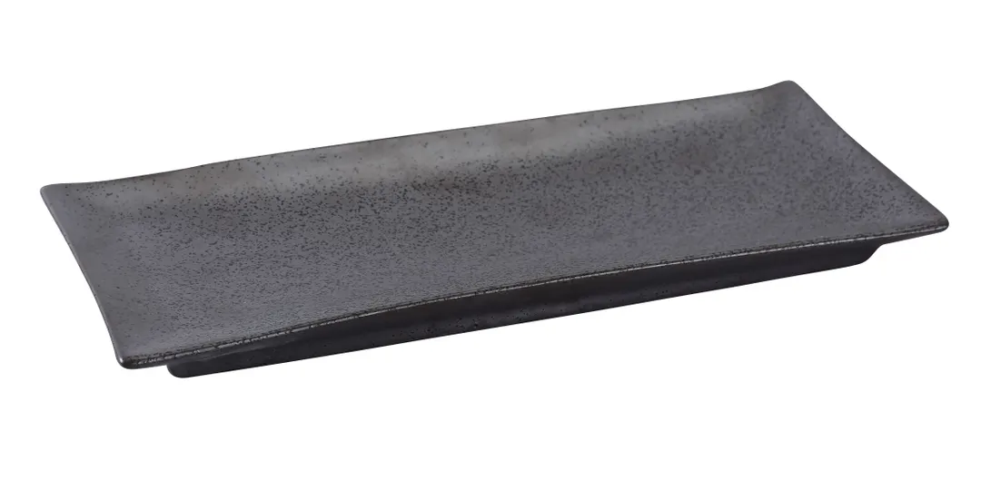 Yanco DB-413 - Black Porcelain Plate, 12" x 5-1/4" x 1-1/4", Dishwasher Safe - Dozen