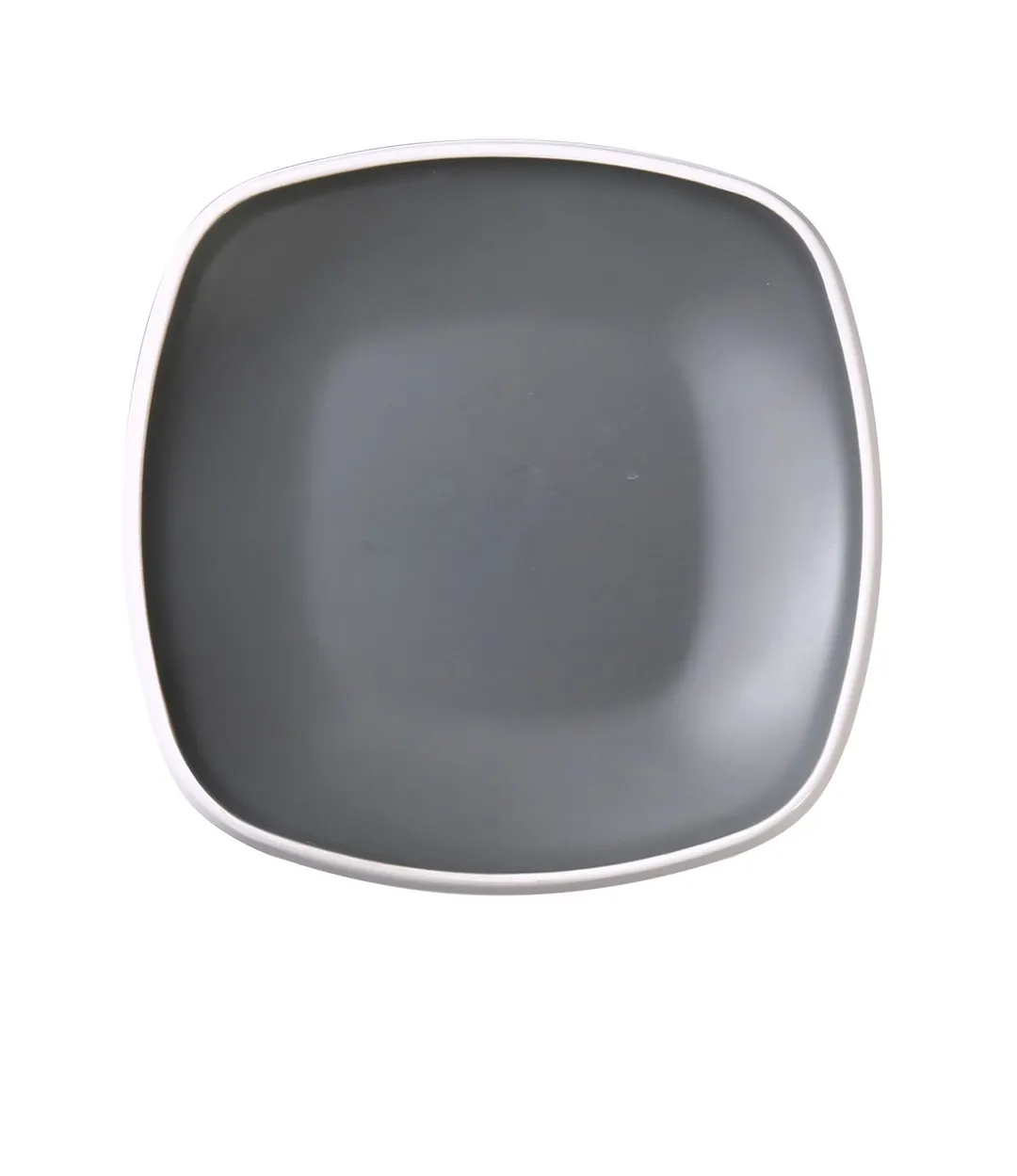 Yanco DI-110 Square Melamine Plate 10" x 10" x 1-1/4" Grey/White Two‑Tone Dishwasher Safe - Dozen