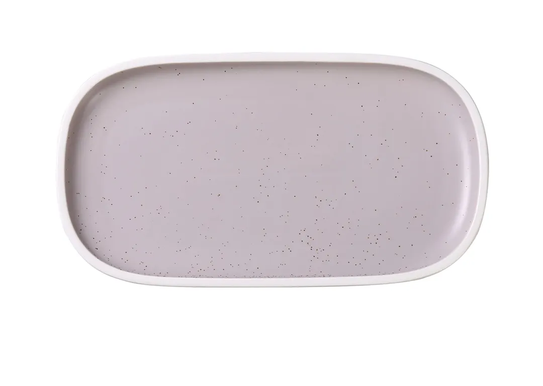 Yanco DM-316 - Rectangular Porcelain Plate, 16" x 8-1/2" x 1-1/8", Light Lavender, Dishwasher Safe