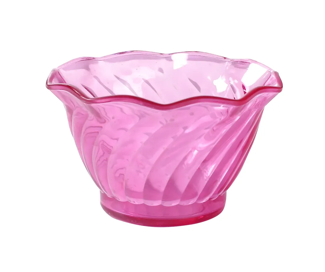 Yanco DS-005P Dessert Dish, 6 Oz Round Flower-Shaped Plastic Bowl, Purple, 1 Dozen