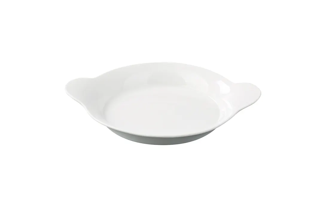 Yanco FH-7 - 7" Round White Porcelain Au Gratin Dish, Dishwasher & Microwave Safe - Dozen