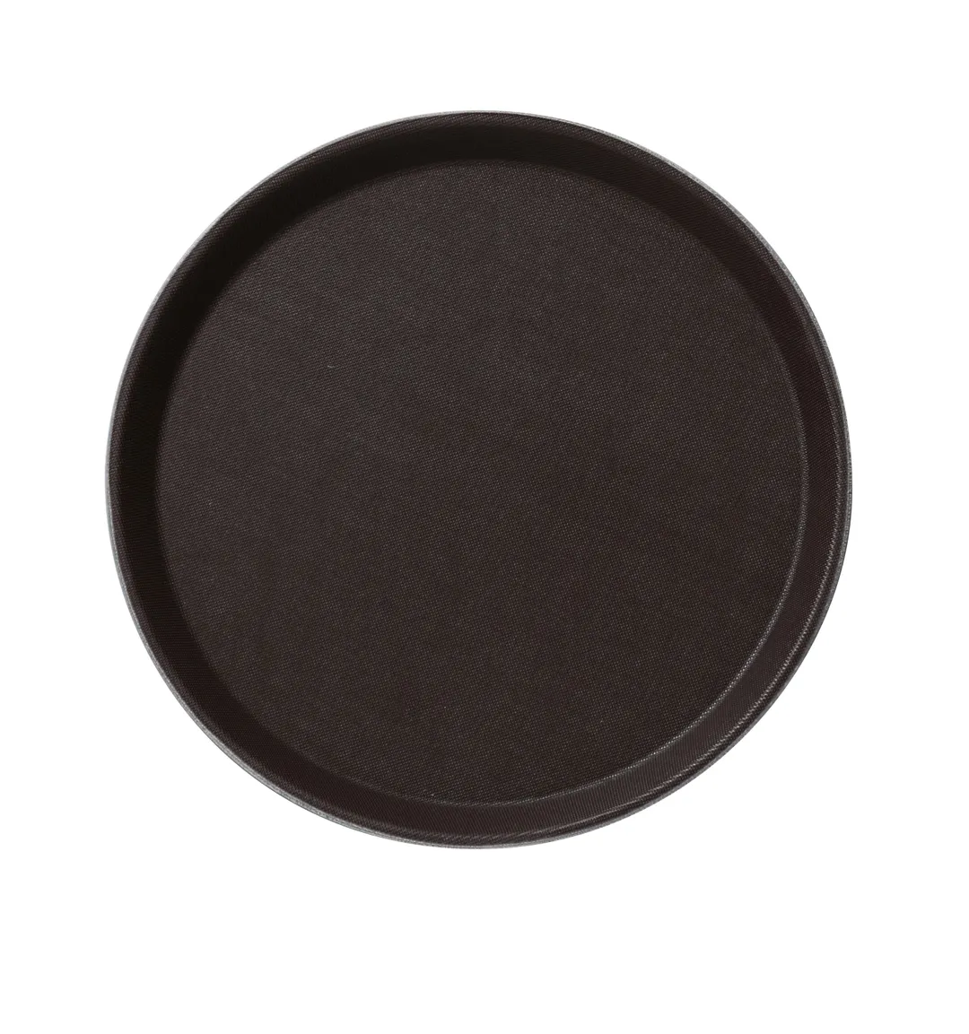 Yanco FT-1400 Serving & Display Tray, 14" Round Fiberglass Tray in Brown - Dozen