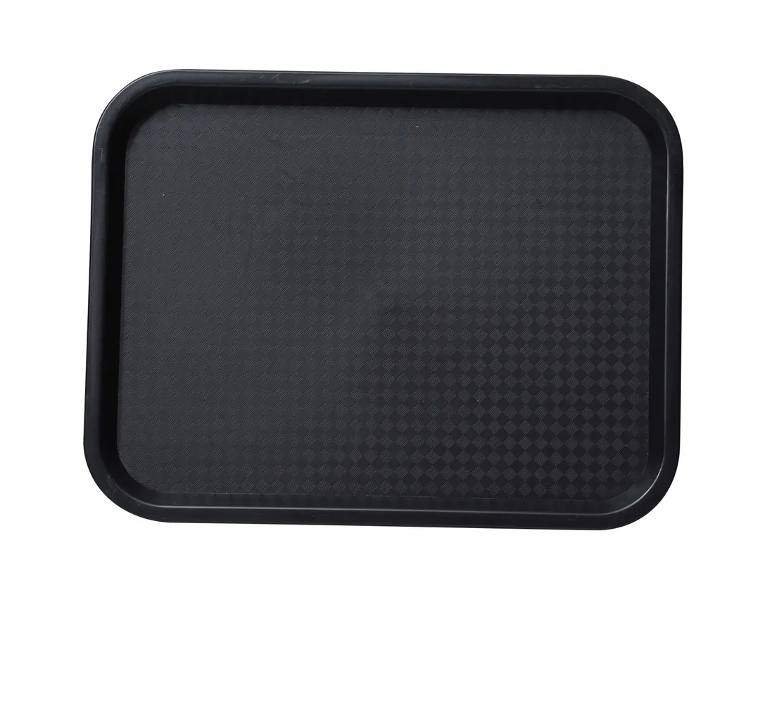 Yanco FT-14BL - Fast Food Tray, Rectangular 14" x 10", Black Melamine - Dozen
