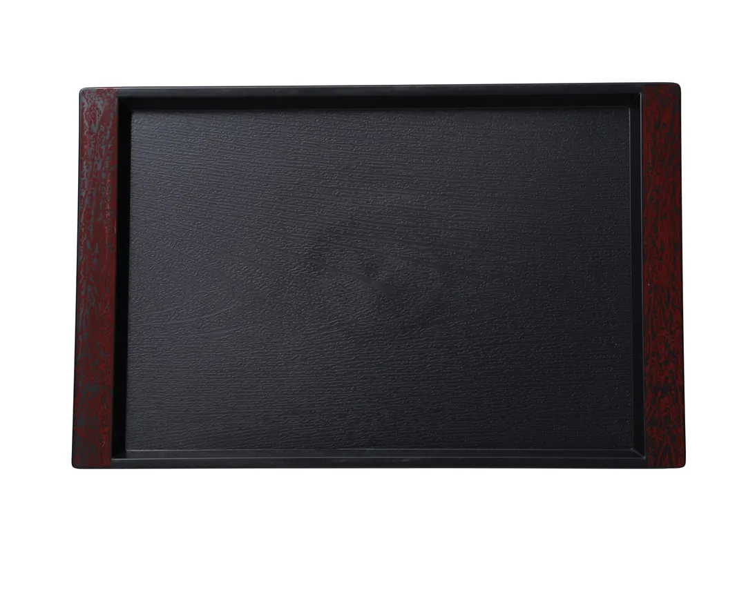 Yanco FT-48 Rectangular Serving Tray, 21" L x 16" W, Black Fiberglass, Dishwasher Safe, 1 Dozen