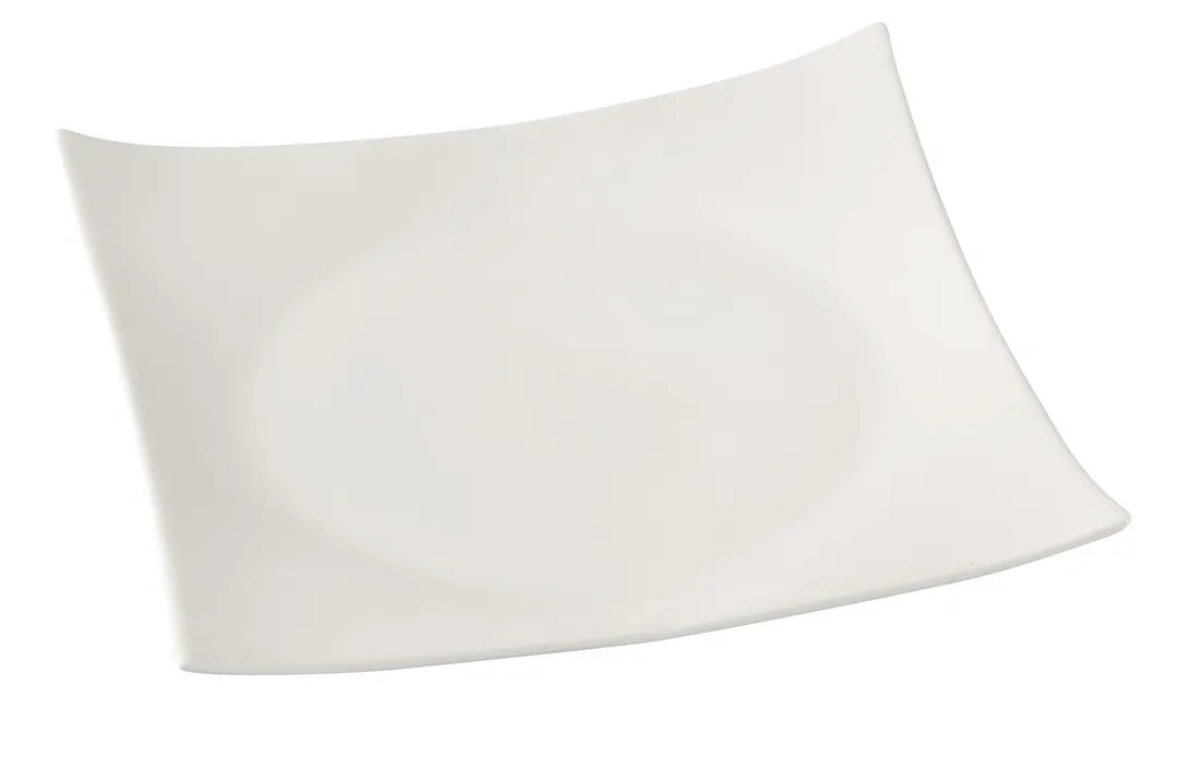Yanco FU-112 Sushi Plate, 12" Square Porcelain, Bone White, Dishwasher/Oven/Microwave Safe - Dozen