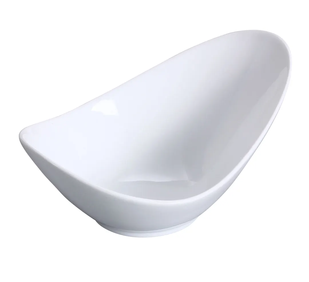 Yanco FU-506 - Boat Porcelain Bowl, 4 oz (5" L), Bone White, Dishwasher & Microwave Safe - Dozen