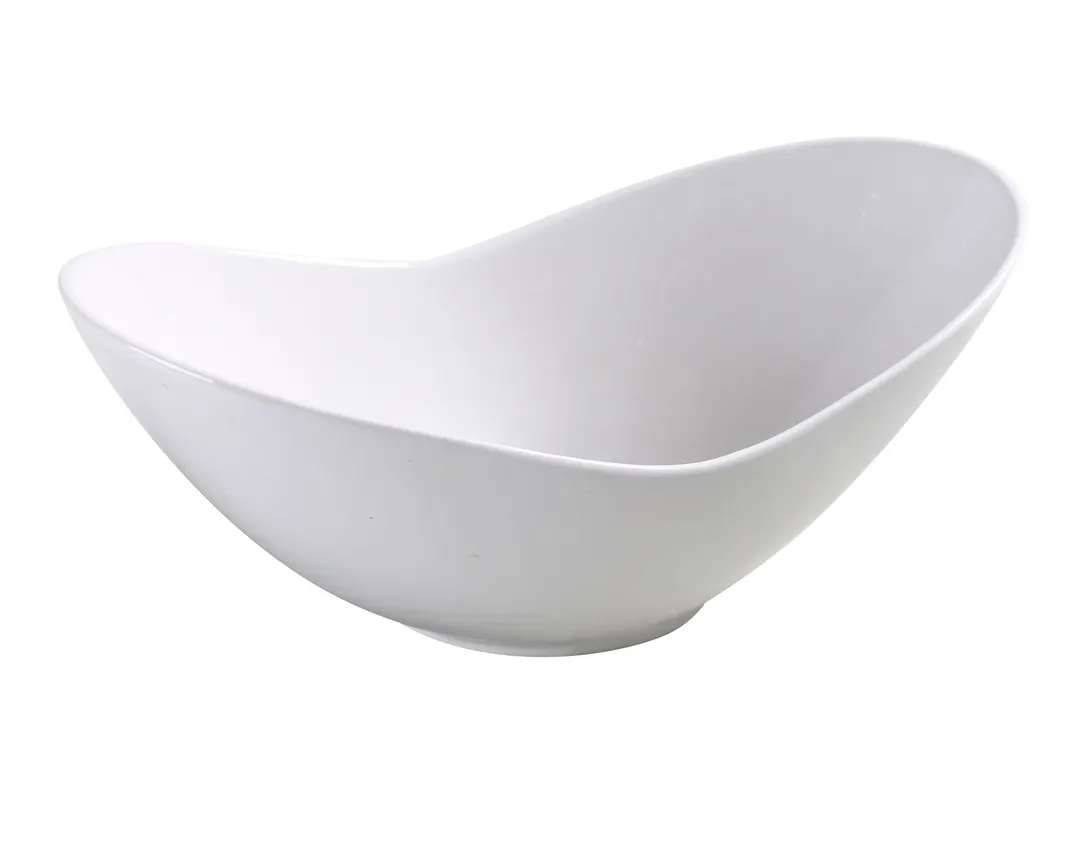 Yanco FU-510 Fuji Fortune Oval China Bowl, 10" 28 oz Bone White Porcelain, General Use - Dozen