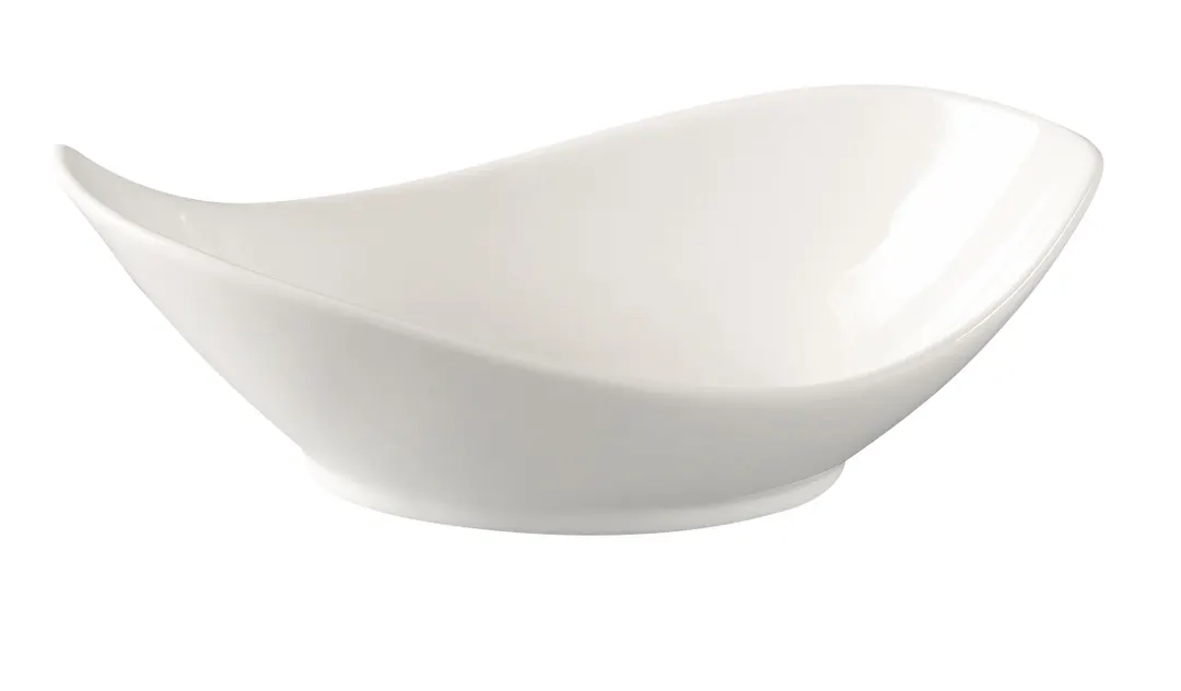 Yanco FU-708 - Fuji Oval Salad Bowl, 8" (6 Oz) Bone White Porcelain, Microwave Safe - Dozen