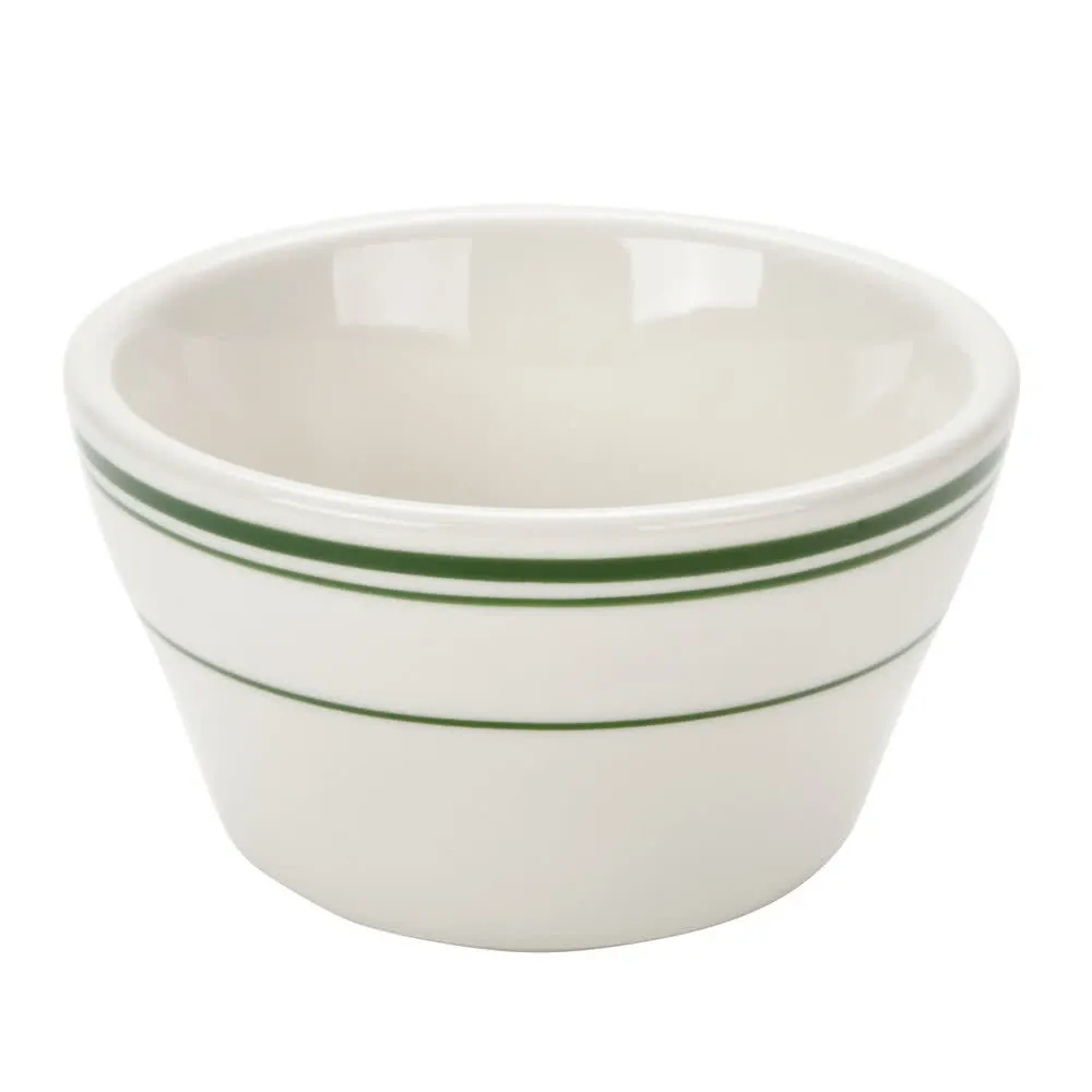 Yanco GB-4 Green Bouillon Cups, 7.25 oz (4" Dia.) Ceramic, Dishwasher Safe, Oven Safe - Dozen