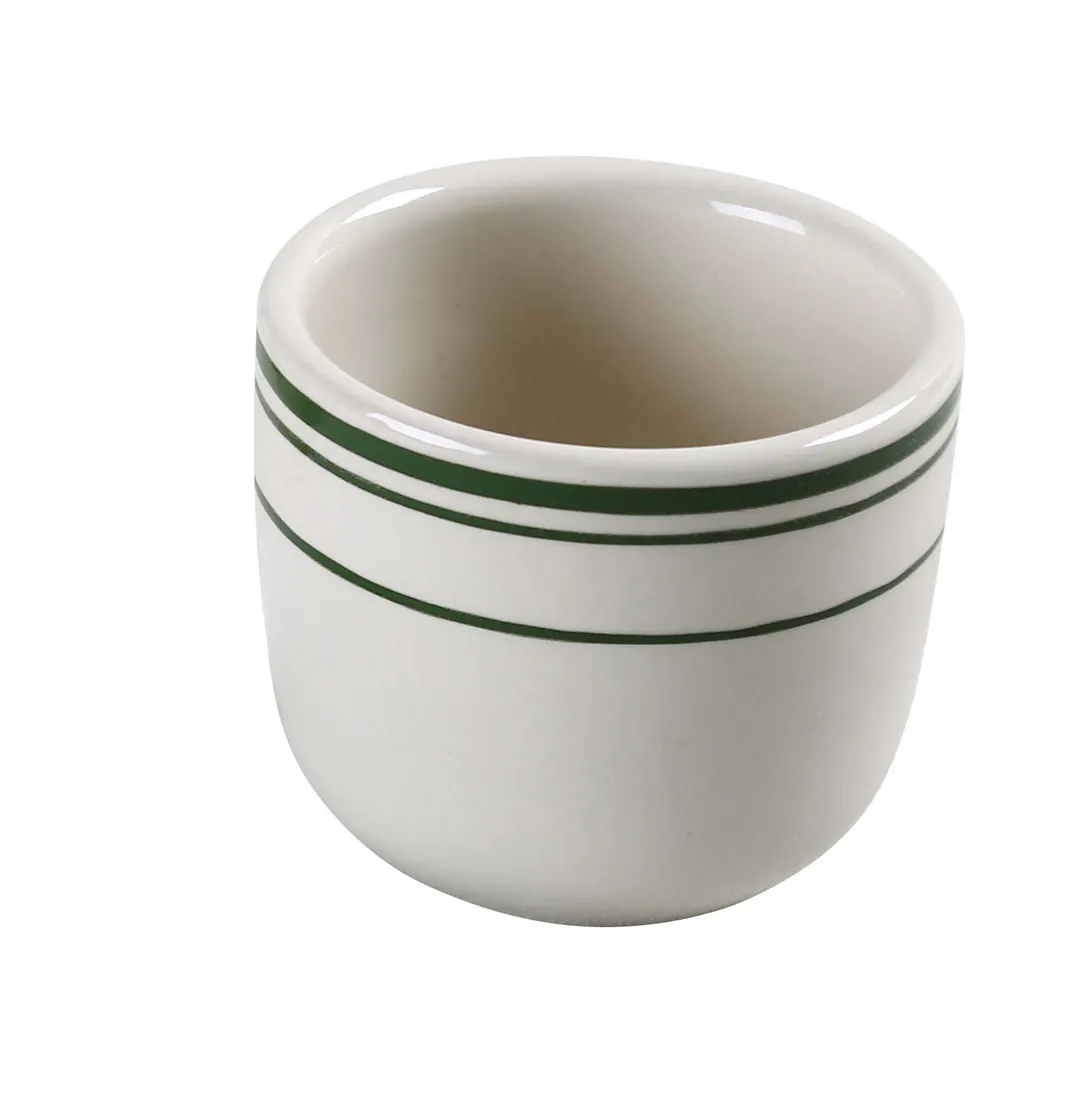 Yanco GB-45 - GreenBand Cup, 4-1/2 Oz (3-3/8" Dia x 2-1/4" H), Ceram., Dishwasher/Oven Safe - Dozen