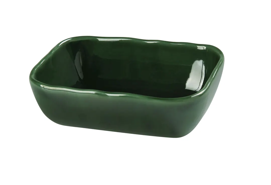 Yanco GG-303 - Rect Green Porcelain Dip Salsa Bowl, 2 oz, 3-3/4" W x 2-1/2" D x 1" H - Dozen