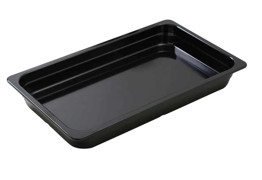 Yanco GN-120BK 1/1 GN Pan, 5.5L, 20-7/8" L x 12-4/5" W x 2-9/16" H, Melamine Black Dishwasher‑Safe