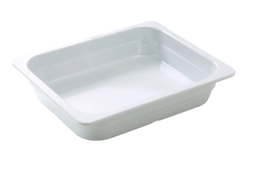 Yanco GN-212 1/2 GN Pan 2.3L 12-4/5" x 10-7/16" x 2-9/16" Rectangular Melamine White Dishwasher Safe