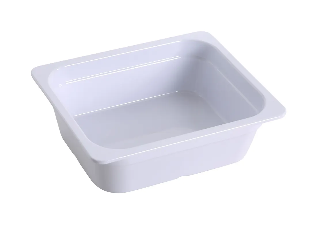 Yanco GN-213 1/2 GN Pan 3.6L, 12-4/5" L x 10-7/16" W x 3-15/96" H, Melamine White, Dishwasher Safe