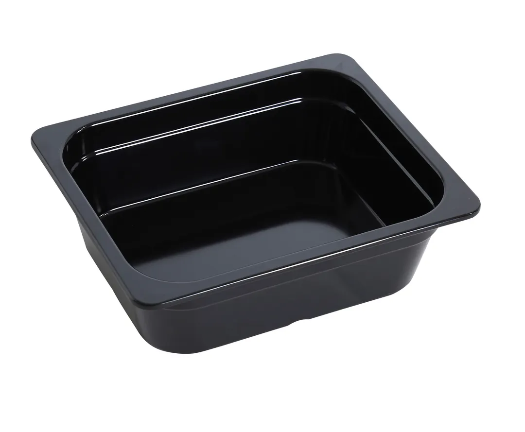 Yanco GN-213BK - 1/2 GN Black Melamine Pan, 3.6L, 12-4/5" L x 10-7/16" W x 3-15/16" H Dishwasher Safe