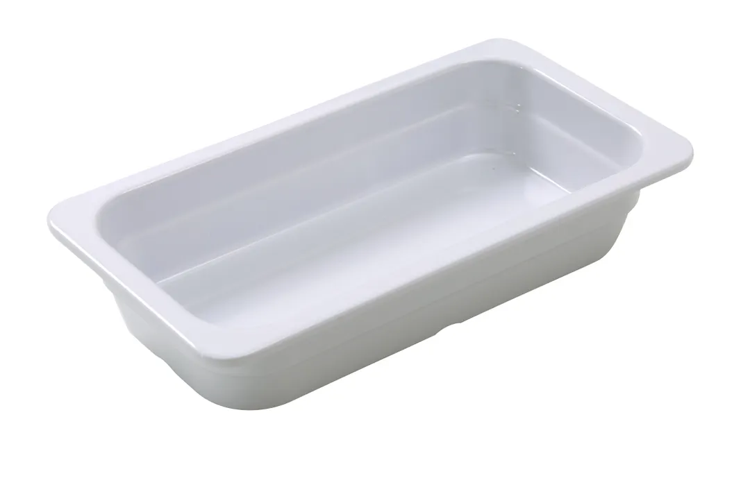 Yanco GN-512 Food Pan - GN 1/3 Melamine, White, 12-4/5" L x 6-15/16" W x 2-9/16" H, Dishwasher Safe