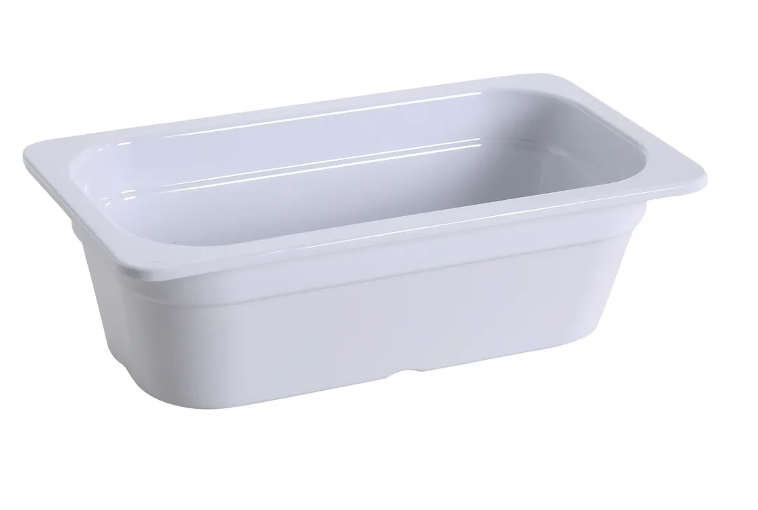 Yanco GN-513 1/3 GN Food Pan, 2.3L, 12-4/5" x 6-15/96" x 3-15/96" Melamine White, Dishwasher Safe
