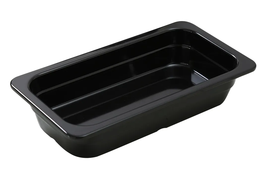 Yanco GN-610BK - 1/4 GN Pan, 10-7/16" L x 6-3/8" W x 2-9/16" H, Melamine, Black, Dishwasher Safe