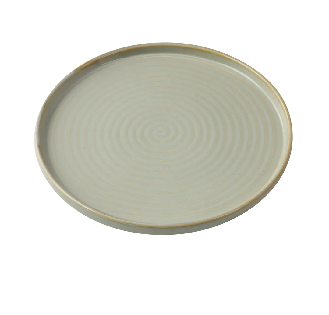Yanco GO-107 Bread & Butter Plate, 7-1/4" x 3/4" Porcelain, Flat Edge, Coupe Rim, Gold Rim - Dozen